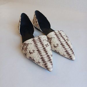 Michael Kors Ivory Mila D’orsay Python/Snake Skin Embossed Flats